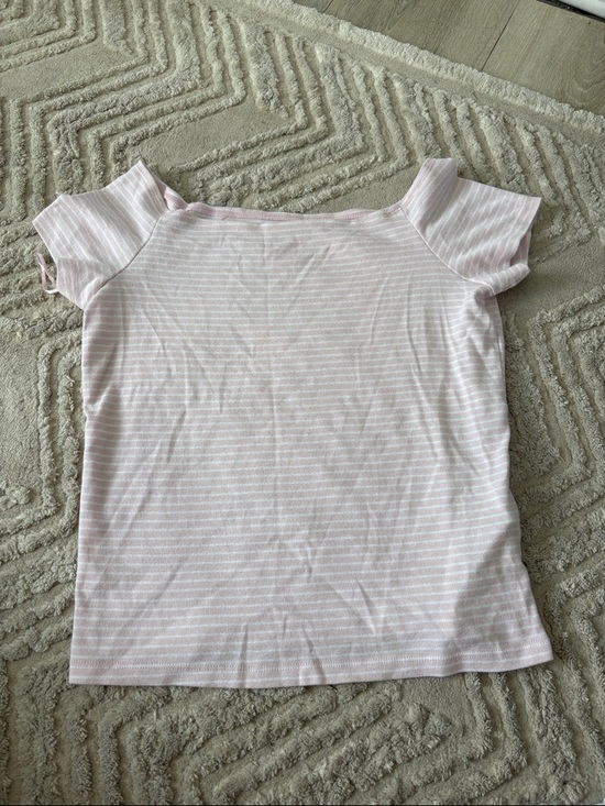 Hollister Tops - Hollister Pale Pink Striped Short Sleeve Tee
